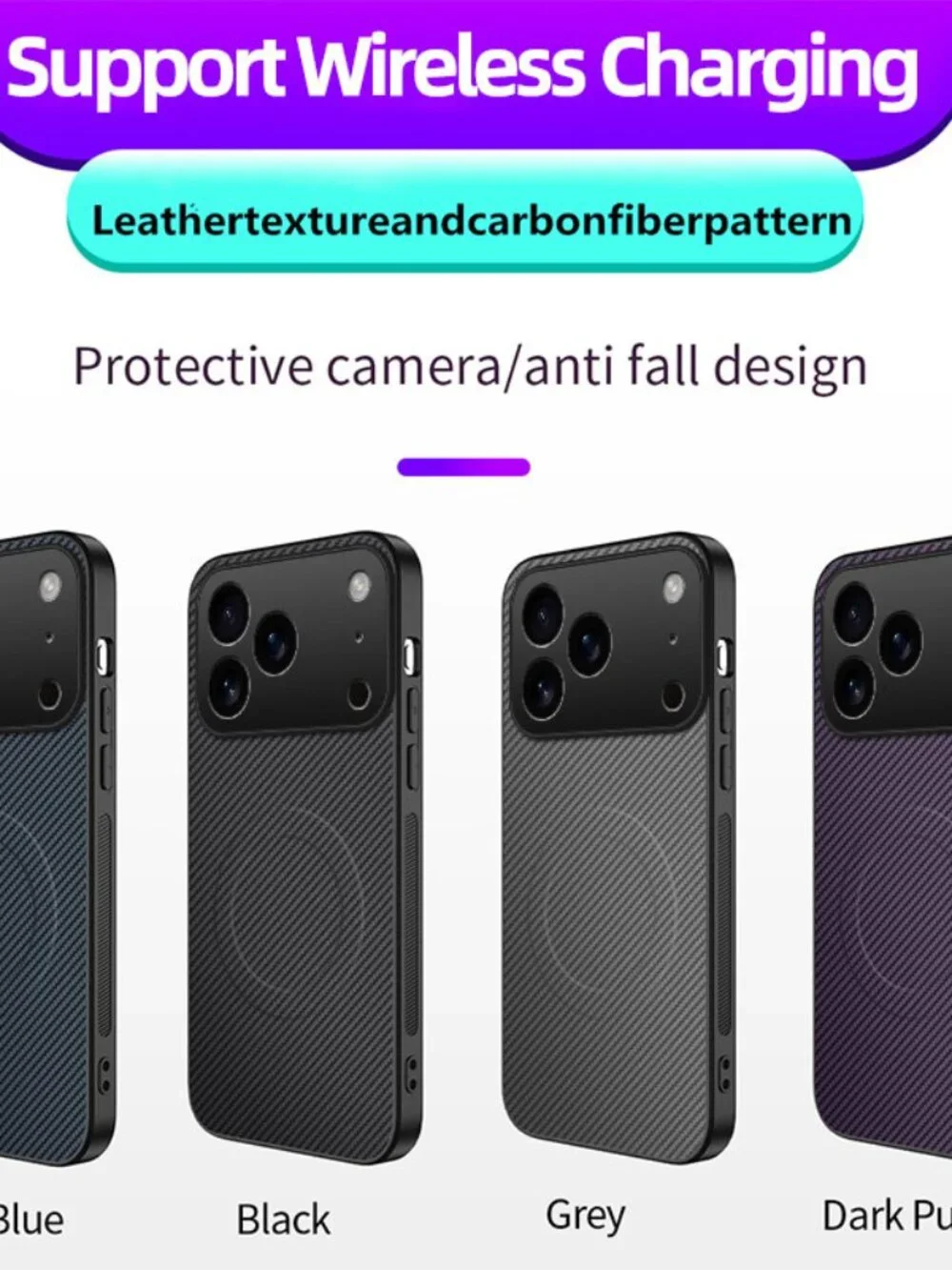 iPhone 17 Pro Max Carbon Fiber Case Magnetic Slim Bumper Hard Back